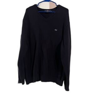 Vineyard Vines Cotton V-Neck Sweater Navy